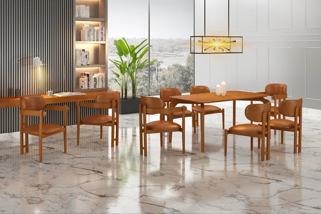 Capri + Serena: Sala de jantar Capri com cadeiras Serena
