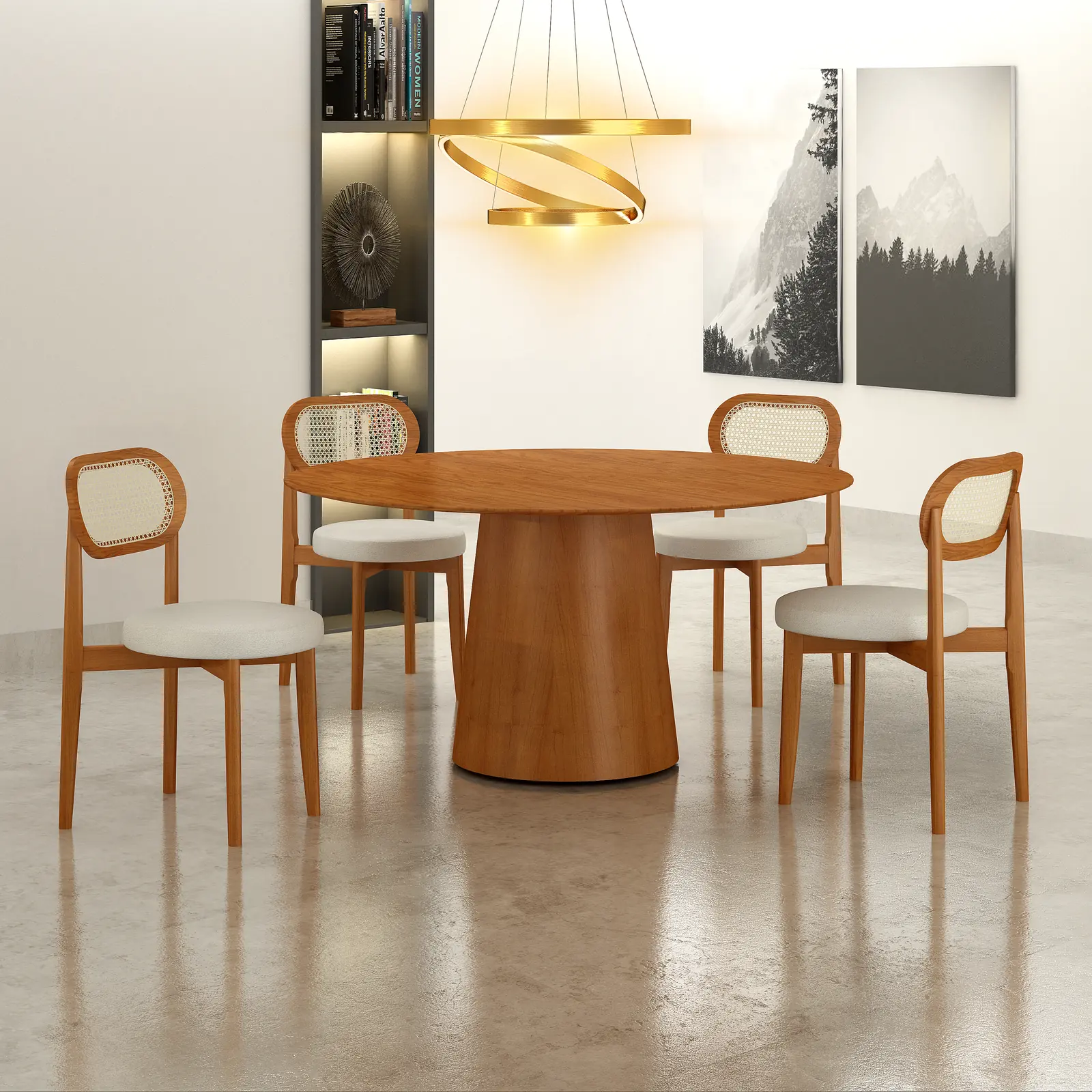 Caribe + Clarice: Sala de jantar Caribe com cadeiras Clarice